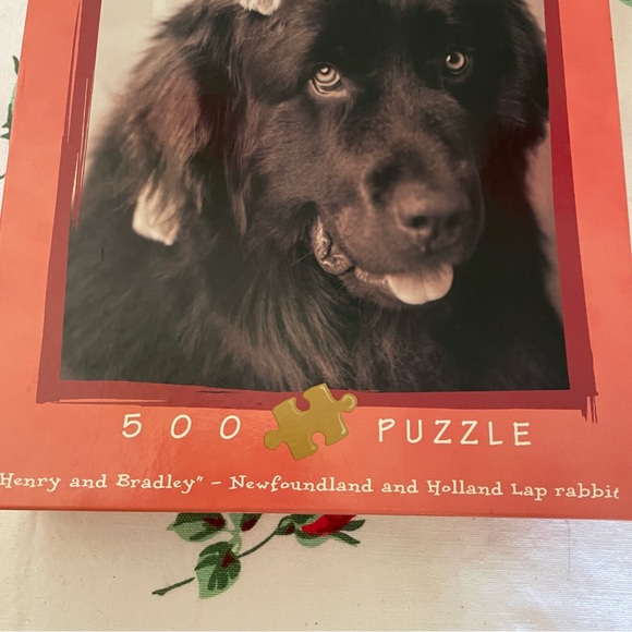 New in box 2000 Rachael Hale Newfoundland dog & Holland Lap rabbit puzzle - Picture 3 of 7